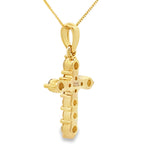.30ct Diamond Cross Religious Pendant 14KT Yellow Gold