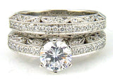 .54ct Antique Style Engagement Ring Set 18KT White Gold