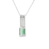 .06ct Created Emerald Fashion Pendants 10KT White Gold
