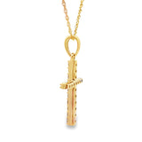 .13ct Diamond Cross Religious Pendant 14KT Yellow Gold