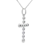 .15ct Diamond Cross Religious Pendant 14KT White Gold
