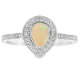 .30ct Opal Diamond Ring 10KT White Gold