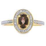 .42ct Quartz Diamond Ring 10KT Yellow Gold
