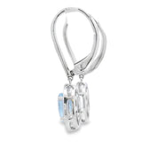 Aquamarine Diamond Dangle Earrings 10KT White Gold
