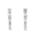 Lab Grown Diamond Dangle Earrings 14KT White Gold