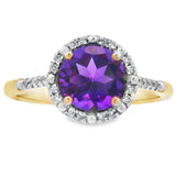 1.35ct Amethyst Diamond Ring 10KT Yellow Gold
