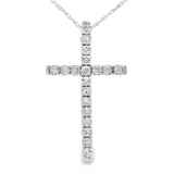 .33ct Diamond Cross Religious Pendant 14KT White Gold