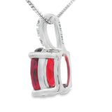 1.34ct Garnet Diamond Fashion Pendants 10KT White Gold