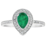 .42ct Emerald Diamond Ring 10KT White Gold