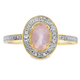 .53ct Rose Quartz Diamond Ring 10KT Yellow Gold