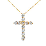 .56ct Diamond Cross Religious Pendant 14KT Yellow Gold