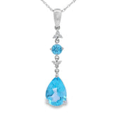 Blue Topaz Diamond Fashion Pendants 10KT White Gold