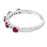 .70ct Ruby Diamond Wedding Band Ring 10KT White Gold