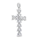 Moissanite Cross Religious Pendant Sterling Silver