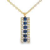 Sapphire Diamond Fashion Pendants 14KT Yellow Gold