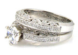 .54ct Antique Style Engagement Ring Set 18KT White Gold