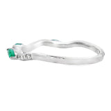 Emerald Diamond stackable band set 14KT White Gold