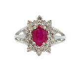 1.65ct Ruby Diamond Ring 14KT White Gold