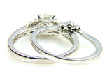 .90ct Antique Style Engagement Ring Set 14KT White Gold