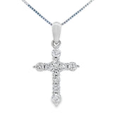 .23ct Diamond Cross Religious Pendant 14KT White Gold