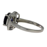 Created Sapphire Moissanite Ring Sterling Silver