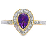 .42ct Amethyst Diamond Ring 10KT Yellow Gold