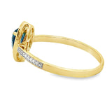 .54ct London Blue Topaz Diamond Ring 10KT Yellow Gold