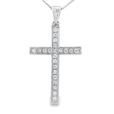 .22ct Diamond Cross Religious Pendant 14KT White Gold