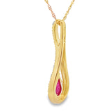 .48ct Ruby Diamond Fashion Pendants 10KT Yellow Gold