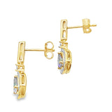 Mystic Fire Topaz Dangle Earrings 10KT Yellow Gold