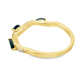 Sapphire Diamond stackable band set 14KT Yellow Gold