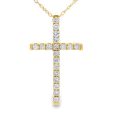 .33ct Diamond Cross Religious Pendant 14KT Yellow Gold