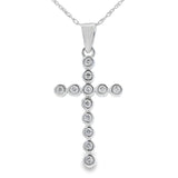 .12ct Diamond Cross Religious Pendant 14KT White Gold
