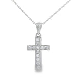 .12ct Diamond Cross Religious Pendant 14KT White Gold