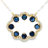 Sapphire Diamond Fashion Pendants 14KT Yellow Gold