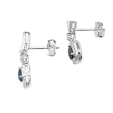 .59ct London Blue Topaz Dangle Earrings 10KT White Gold