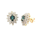 2.30ct Sapphire Diamond Earrings 14KT Yellow Gold