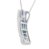 Sapphire Diamond Fashion Pendants 14KT White Gold