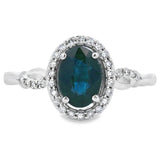 1.07ct Sapphire Diamond Ring 10KT White Gold