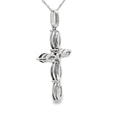 1.73ct Sapphire Cross Religious Pendant 10KT White Gold