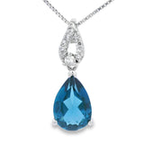 London Blue Topaz Fashion Pendants 10KT White Gold