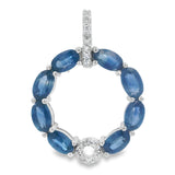 Sapphire Diamond Fashion Pendants 14KT White Gold