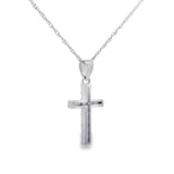 .11ct Diamond Cross Religious Pendant 14KT White Gold