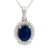 Sapphire Diamond Fashion Pendants 10KT White Gold