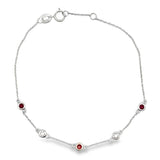 .25ct Ruby Diamond Bracelet 14KT White Gold
