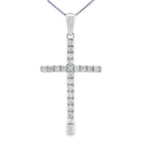 .21ct Diamond Cross Religious Pendant 14KT White Gold