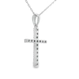 .19ct Diamond Cross Religious Pendant 14KT White Gold