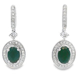 1.06ct Onyx Diamond Dangle Earrings 10KT White Gold