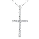 .30ct Diamond Cross Religious Pendant 14KT White Gold