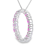Created Ruby Circle of Love Pendant Sterling Silver